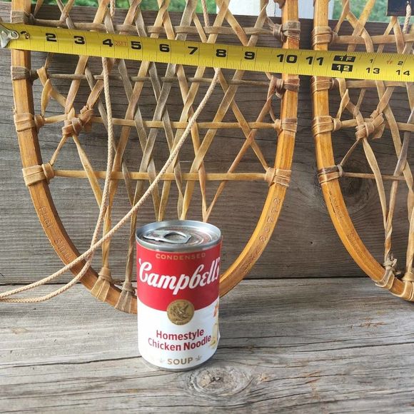 VINTAGE Military Snowshoes WWll RARE! Etched LUND US 1942 10x21 Rawhide & Wood - Picture 3 of 10